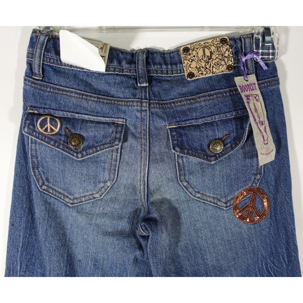 Arizona Jeans Girls 14 Slim Bootcut Adjustable Waist Peace Cotton Spandex Pocket